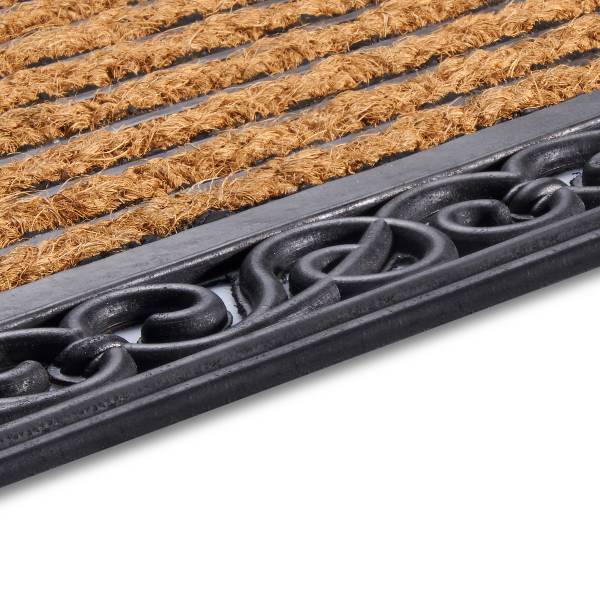 Deurmat Mix Mats Panama kokosvezels/rubber - bruin/zwart