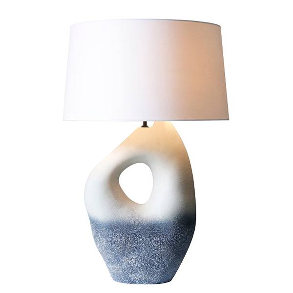 Tischleuchte Tatihara Typ A Leinen / Keramik - 1-flammig