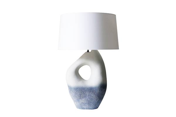 Tischleuchte Tatihara Typ A Leinen / Keramik - 1-flammig