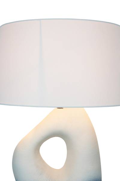 Tischleuchte Tatihara Typ A Leinen / Keramik - 1-flammig