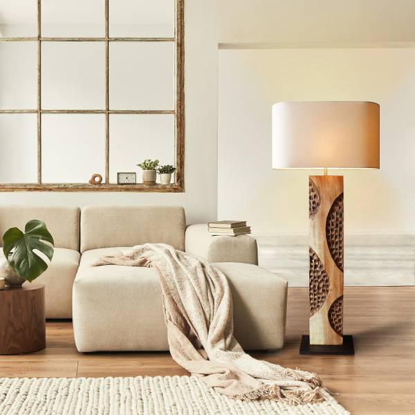 Lampadaire Mwachesa - Type A Lin / Caoutchouc massif - 1 ampoule