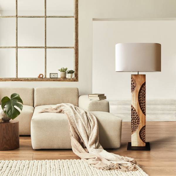 Lampadaire Mwachesa - Type A Lin / Caoutchouc massif - 1 ampoule