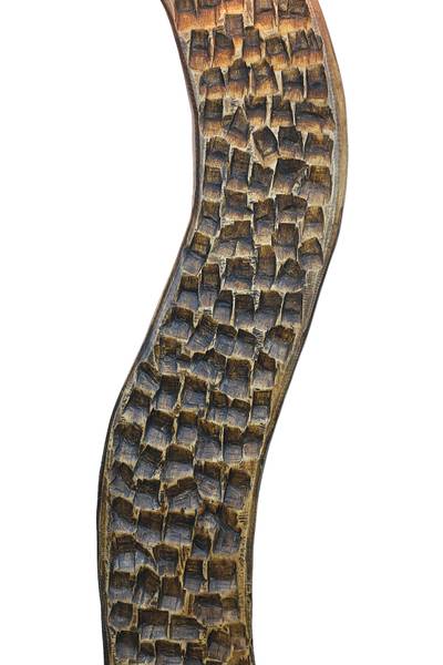 Lampada da terra Miryemah B Lino / Legno massello dell’albero della gomma - 1 punto luce