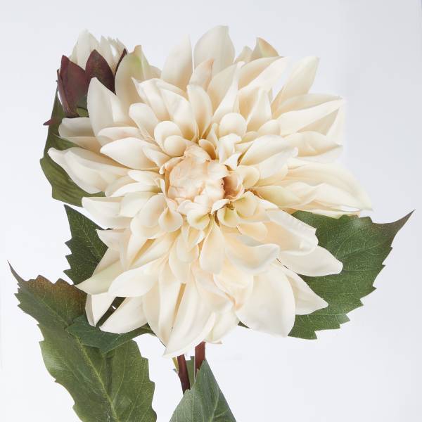 Fiore artificiale FLORISTA Dalia Polietilene / Ferro / Tessuto - Bianco