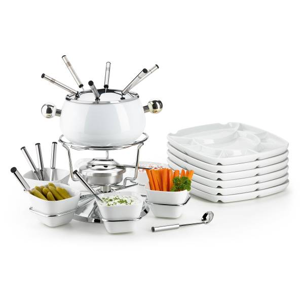 Fondueset Abrau 28-teilig Edelstahl - Weiß