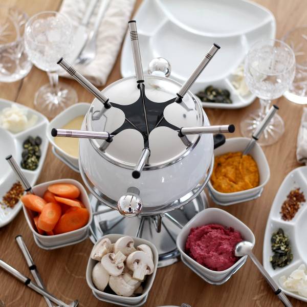 Fondueset Abrau 28-teilig Edelstahl - Weiß