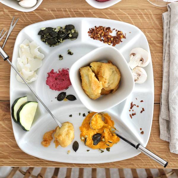 Fondueset Abrau 28-teilig Edelstahl - Weiß