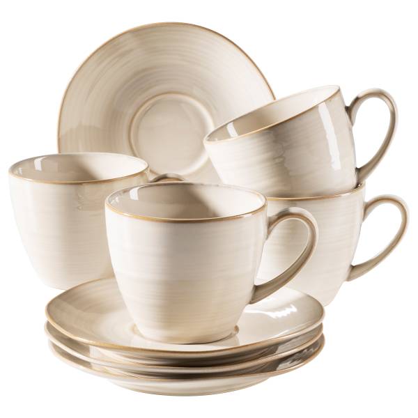 Kaffeetassen Ugal 8-teilig Steinzeug - Beige