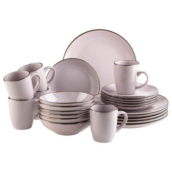 Geschirrset Volki 24-teilig Steinzeug - Lavendel