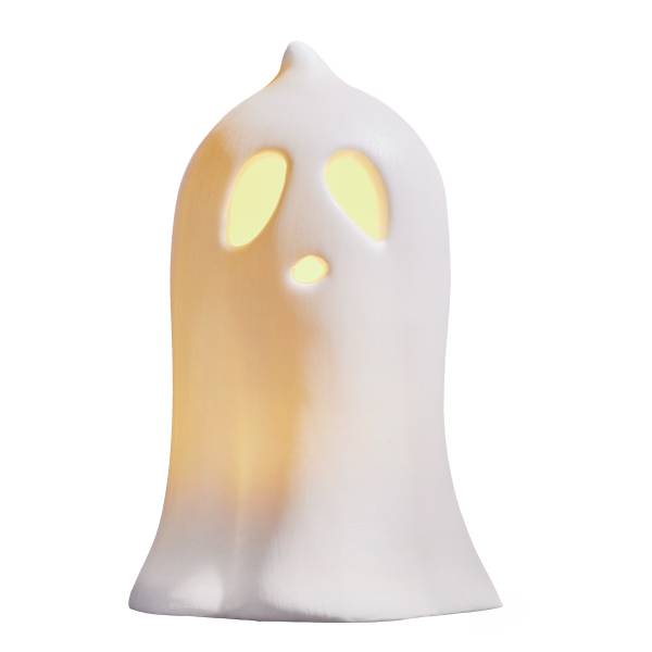 LED Deko-Geist SAM Porzellan - Weiß - Höhe: 10 cm