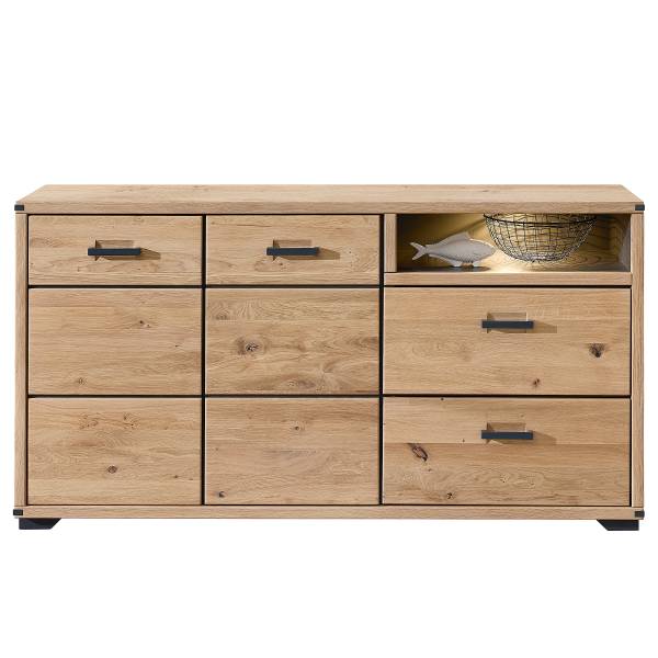 Beleuchtetes Sideboard Cayoma Wildeiche teilmassiv - Breite: 170 cm