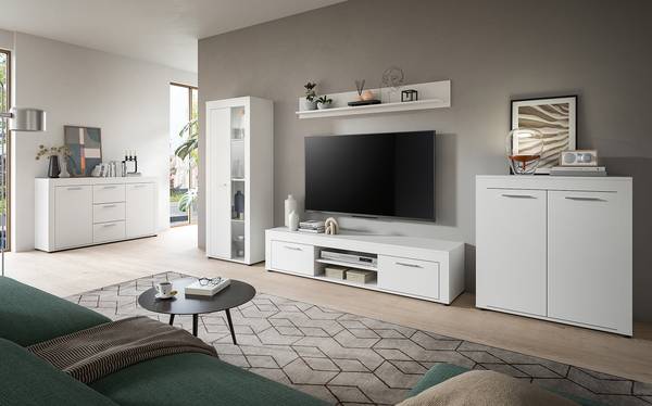 Standvitrine Danti Weiß