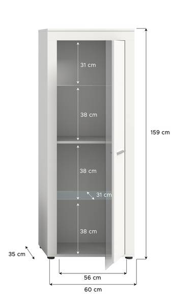 Standvitrine Danti Weiß