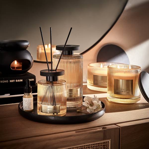 Parfum d’ambiance SUPREME Golden Riviera Verre / Parfum d’ambiance / Bambou / Polyester - Beige