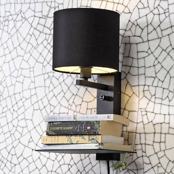 Wandlamp Florence ijzer - 1-lichts - zwart