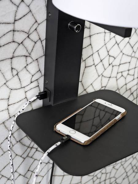 Wandlamp Florence ijzer - 1-lichts - zwart