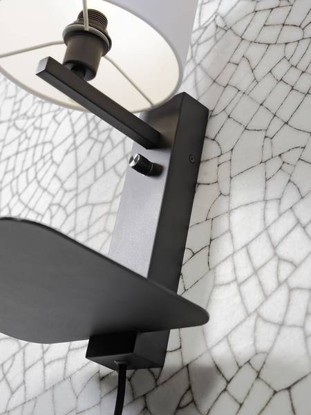 Wandlamp Florence ijzer - 1-lichts - zwart