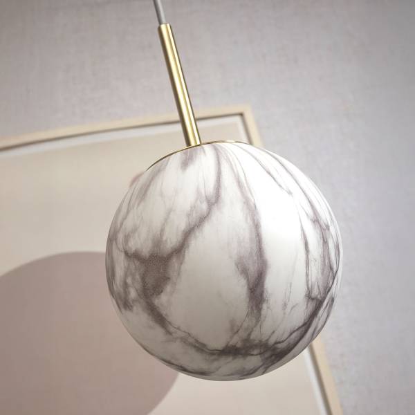 Lampada a sospensione Carrara Vetro colorato - Grigio / oro - 1 punti luce