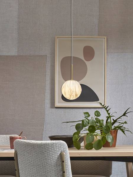 Lampada a sospensione Carrara Vetro colorato - Grigio / oro - 1 punti luce
