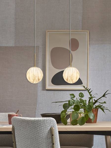Lampada a sospensione Carrara Vetro colorato - Grigio / oro - 1 punti luce