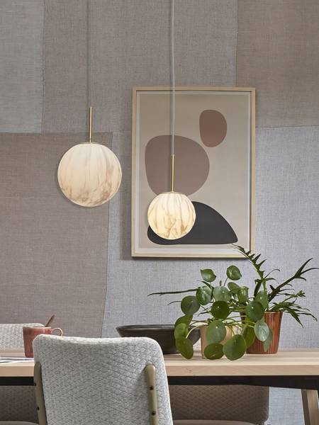 Lampada a sospensione Carrara Vetro colorato - Grigio / oro - 1 punti luce