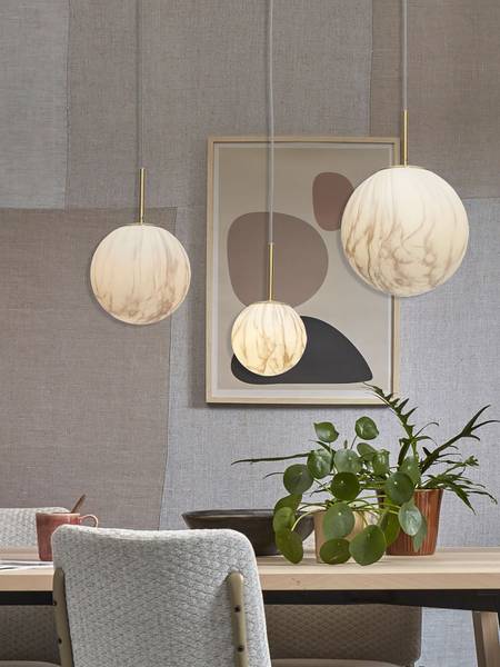 Lampada a sospensione Carrara Vetro colorato - Grigio / oro - 1 punti luce