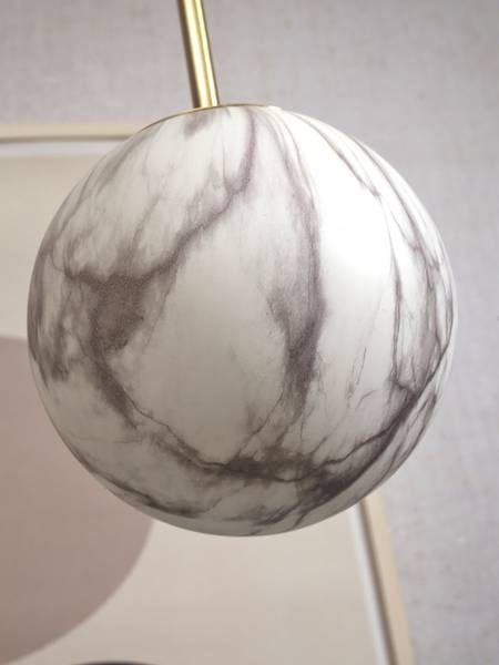 Lampada a sospensione Carrara Vetro colorato - Grigio / oro - 1 punti luce
