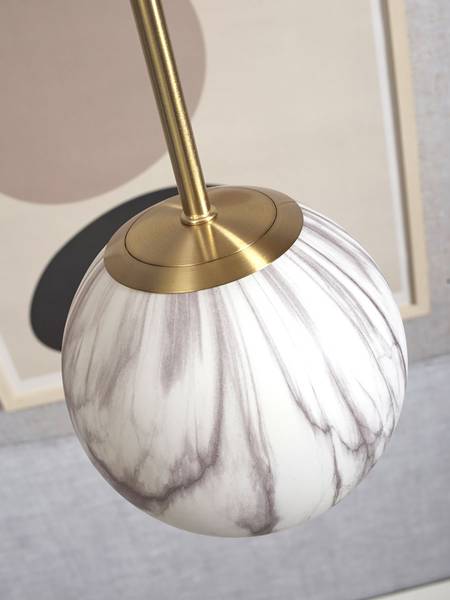 Lampada a sospensione Carrara Vetro colorato - Grigio / oro - 1 punti luce