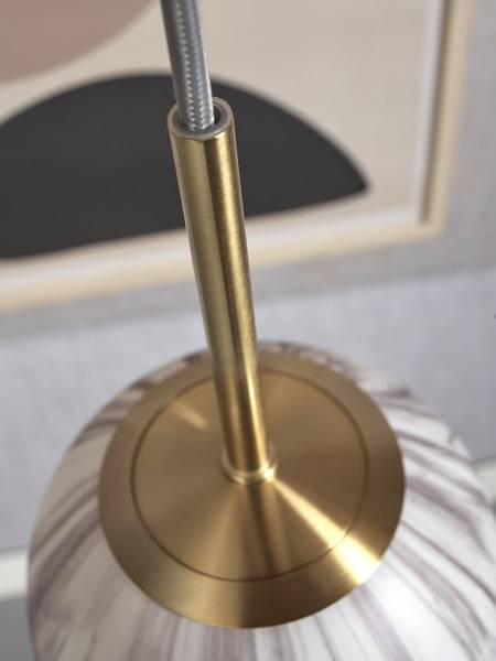 Lampada a sospensione Carrara Vetro colorato - Grigio / oro - 1 punti luce