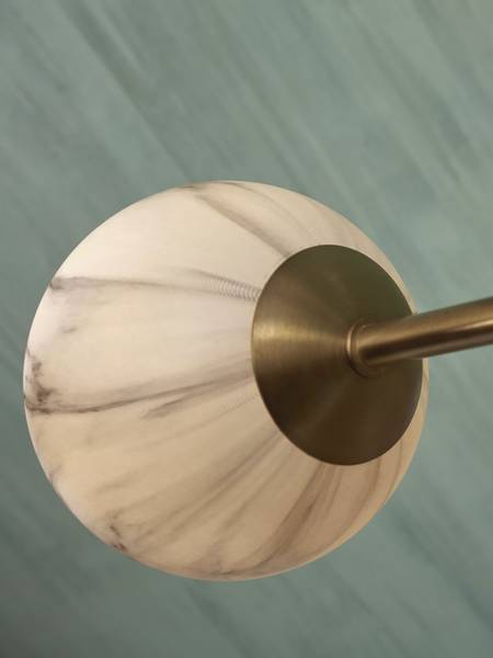 Hanglamp Carrara type B gekleurd glas - grijs/goudkleurig - 6-lichts