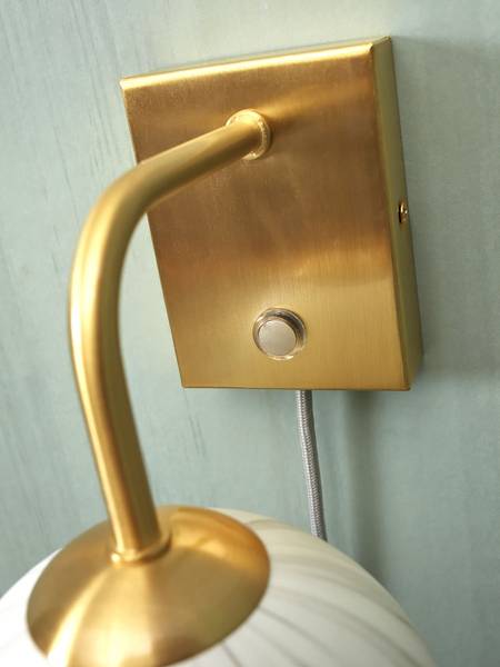 Wandleuchte Carrara Farbglas - Grau / Gold - 1-flammig