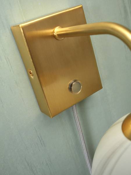 Wandleuchte Carrara Farbglas - Grau / Gold - 1-flammig