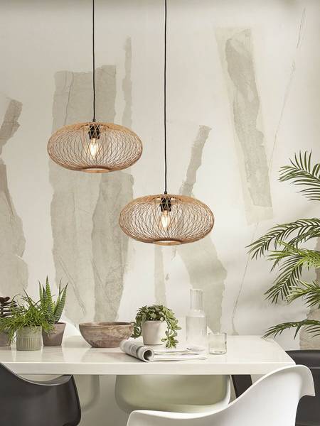 Hanglamp Cango bamboe - beige - 1-lichts