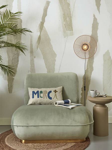 Wandlamp Hokkaido bamboe - beige - 1-lichts