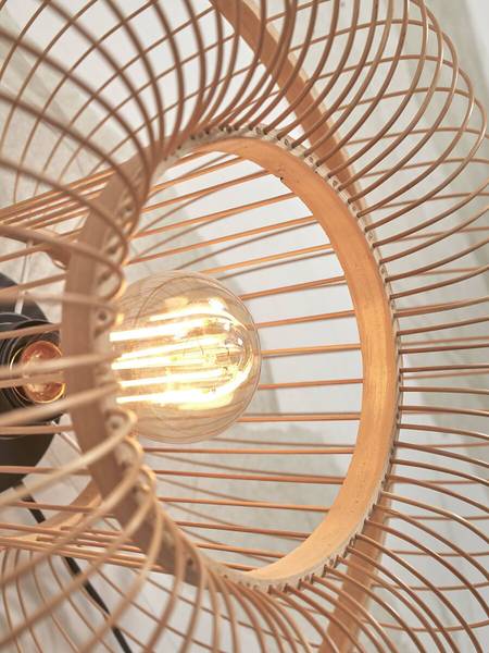 Wandlamp Hokkaido bamboe - beige - 1-lichts