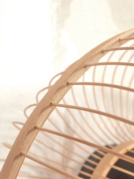 Wandlamp Hokkaido bamboe - beige - 1-lichts