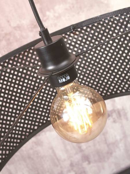 Staande lamp Java type A bamboe - 1-lichts - zwart