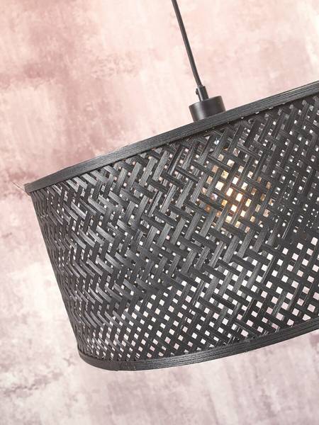 Staande lamp Java type A bamboe - 1-lichts - zwart