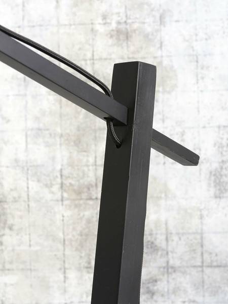 Staande lamp Java type A bamboe - 1-lichts - zwart