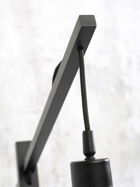Staande lamp Java type A bamboe - 1-lichts - zwart