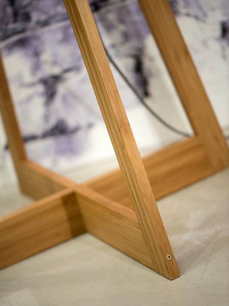 Stehleuchte Java Typ E Bambus - Beige / Schwarz - 1-flammig