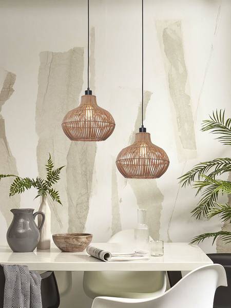 Lampada a sospensione Kalahari Rattan - beige - 1 punto luce