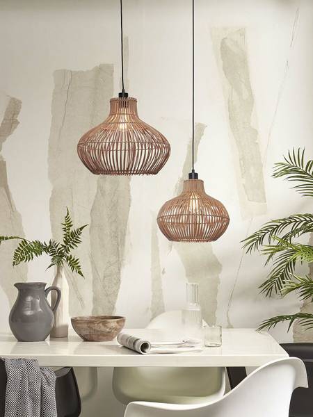 Lampada a sospensione Kalahari Rattan - beige - 1 punto luce
