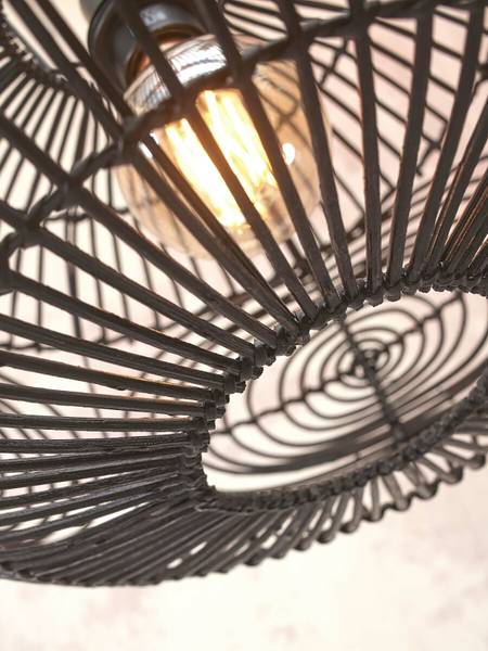 Lampada da parete Madeira Rattan - 1 punto luce - Nero