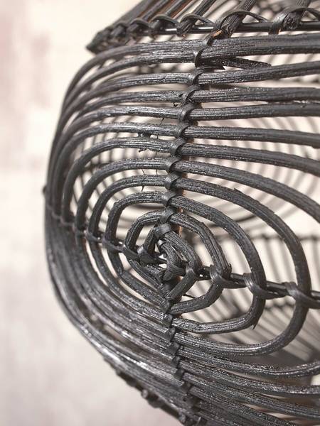 Lampada da parete Madeira Rattan - 1 punto luce - Nero