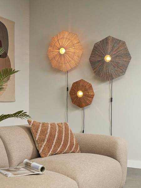 Lampada da parete Panama A Tortora - Grigio - 1 punto luce - Grigio - 65 x 65 cm