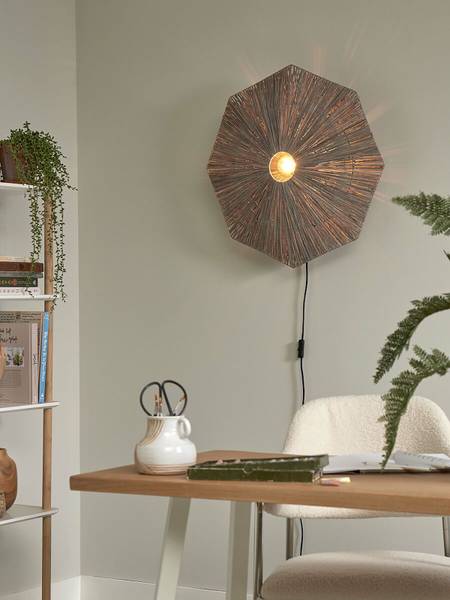 Lampada da parete Panama A Tortora - Grigio - 1 punto luce - Grigio - 65 x 65 cm