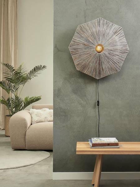 Lampada da parete Panama A Tortora - Grigio - 1 punto luce - Grigio - 65 x 65 cm
