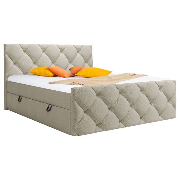 Bed Kissling Structuurstof Cully: Beige - 180 x 200 cm
