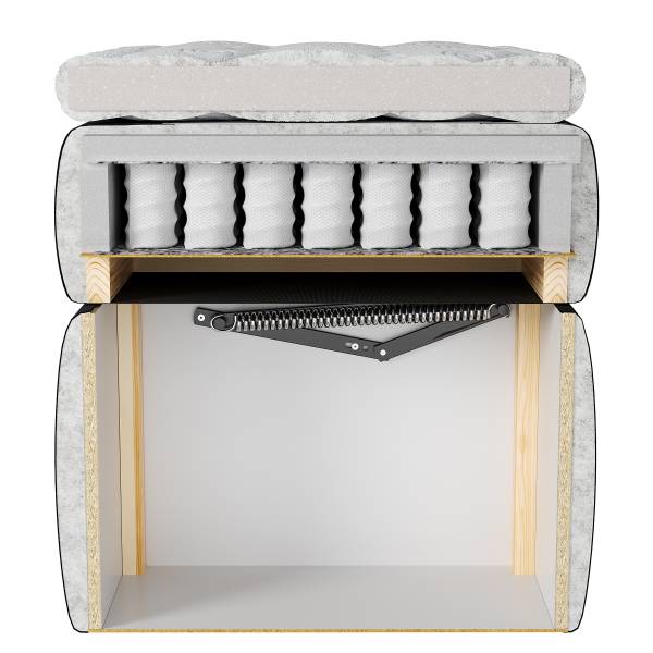 Bed Kissling Structuurstof Cully: Beige - 180 x 200 cm